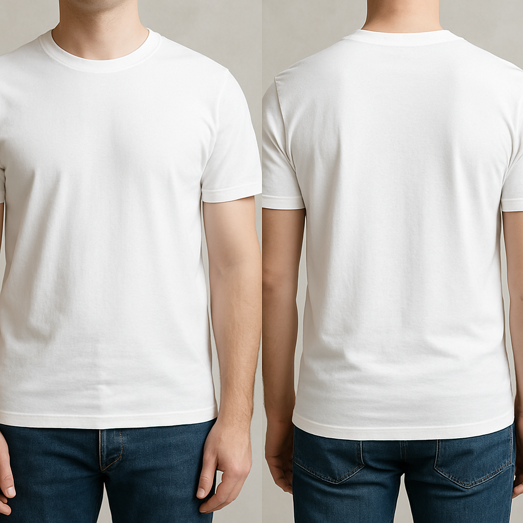 تيشيرت سادة بسعر الجملة (بدون طباعة ) لون ابيض